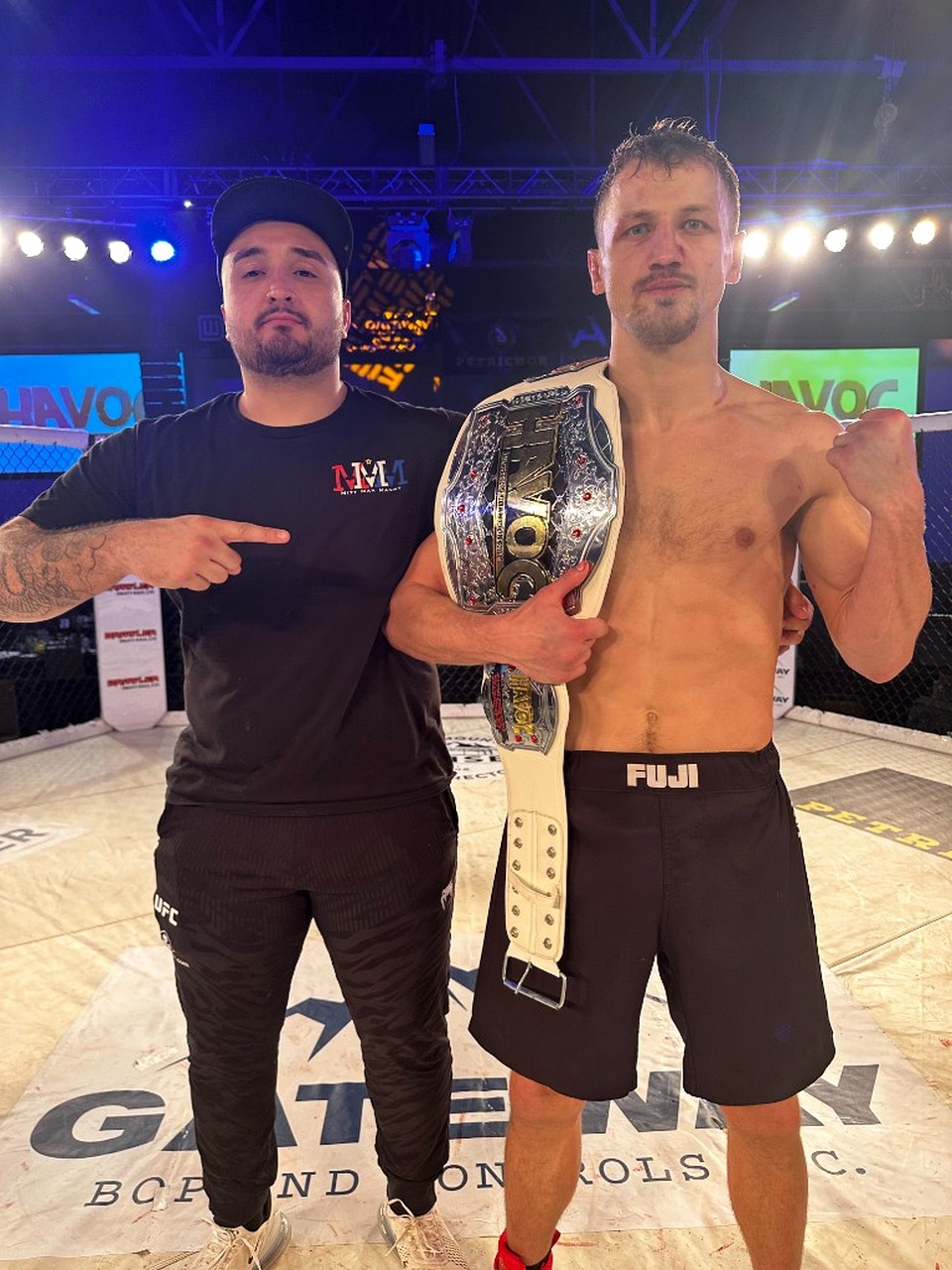Bare knuckle featherweight Canadian champion with championship belt