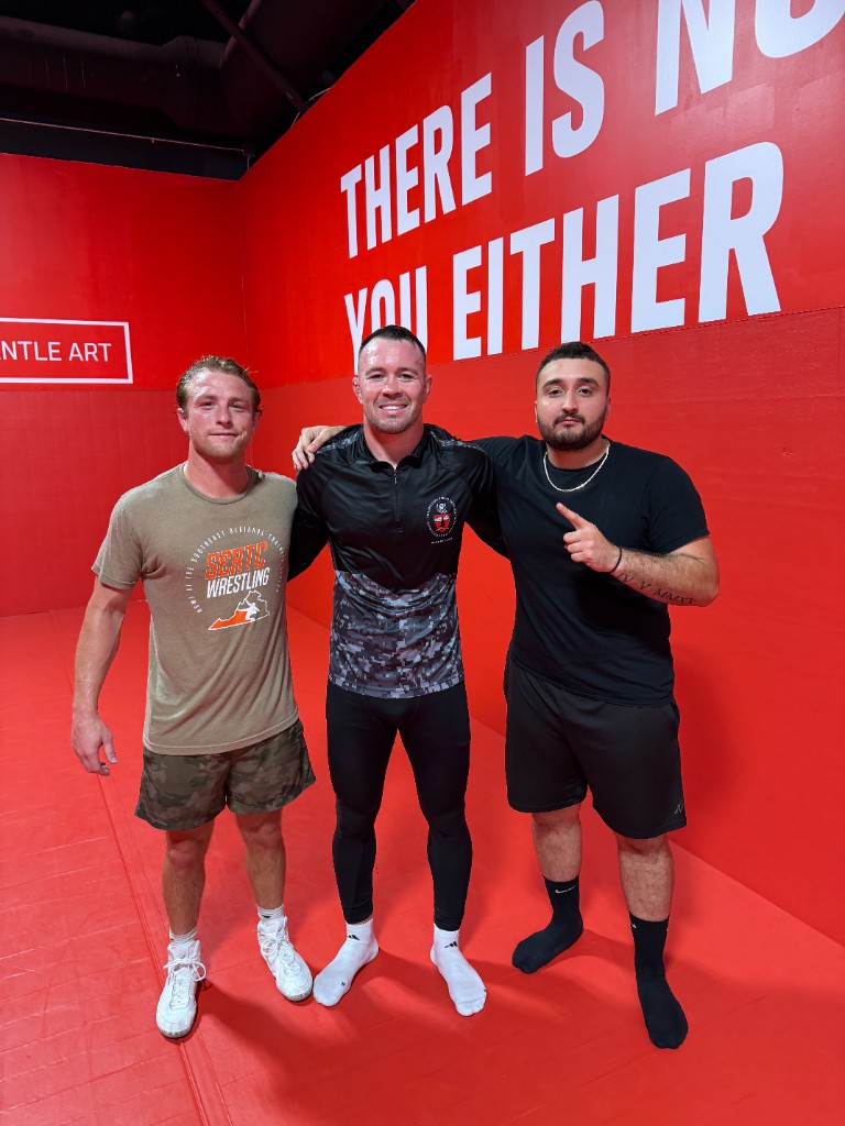 Mitt Man Manny with Colby Covington during RAF preparation