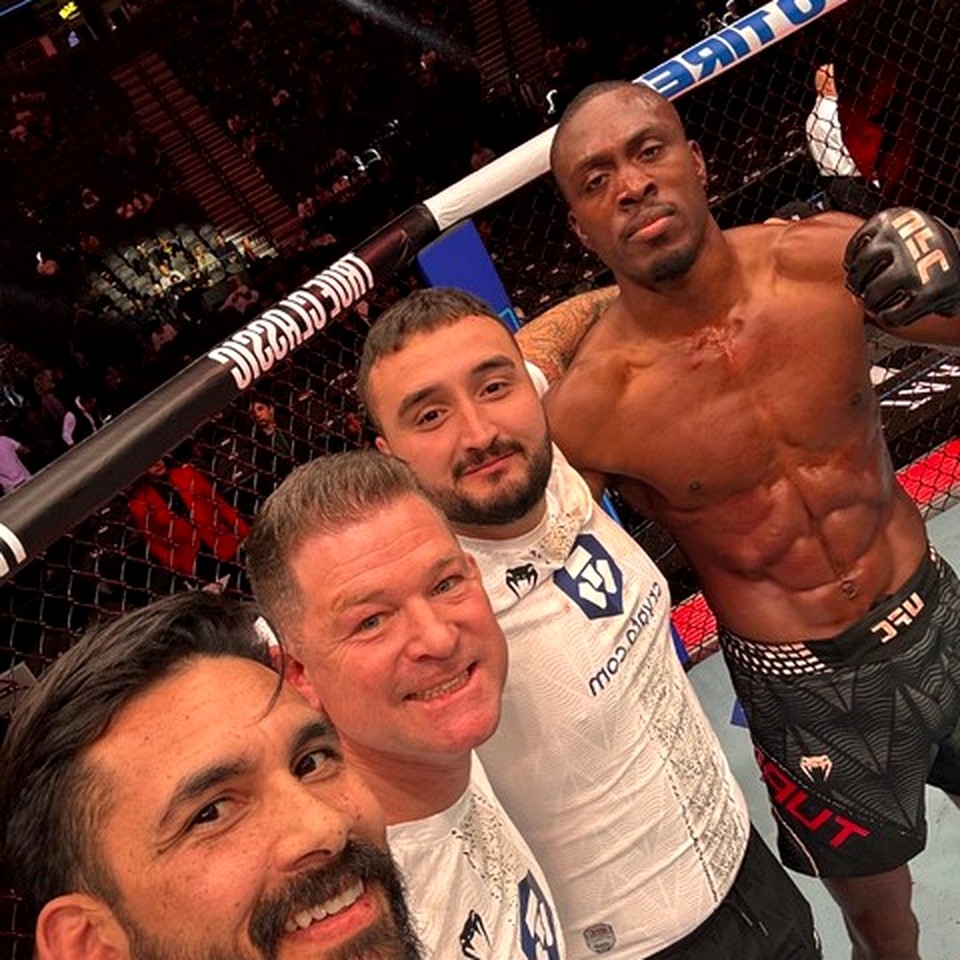 Corner team in the UFC octagon